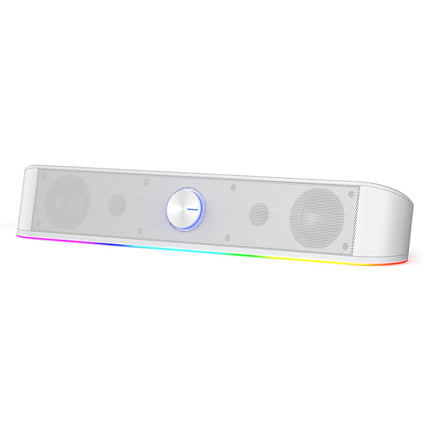Redragon GS560 Adiemus RGB Desktop Soundbar, 2.0-Channel Computer Speaker with Dynamic Light Bar, Audio Light Sync/Display, Touch Control Backlight with Volume Control, USB Cable