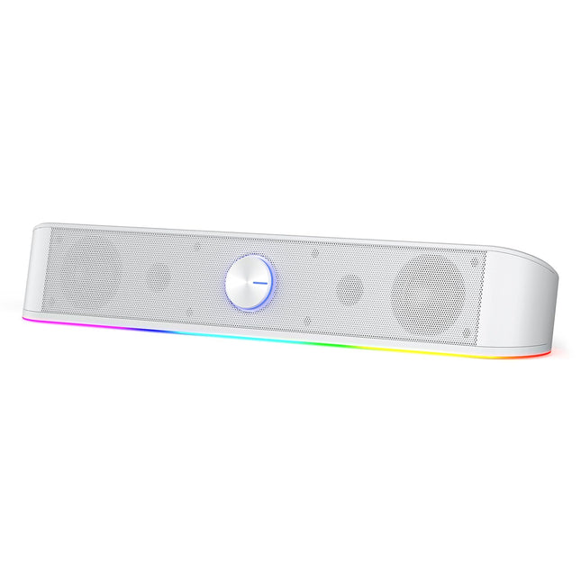 Redragon GS560 Adiemus RGB lauaarvuti heliriba, 2.0-kanaliga arvutikõlar dünaamilise valgusribaga, heli ja valguse sünkroonimine/ekraan, puutetundlik taustvalgus helitugevuse reguleerimisega, USB-kaabel