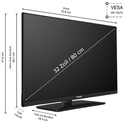 Telefunken Android TV 32-tolline televiisor (Full HD nutiteler, Dolby Vision HDR, kolmekordne tuuner, Bluetooth) XF32AN750M
