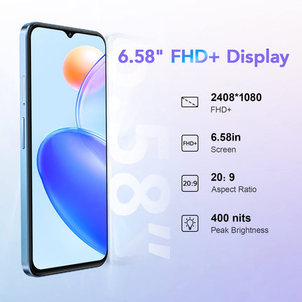 CUBOT P80 – 6,5-tolline FHD+ nutitelefon, 8 GB ja 256 GB, 48 MP kolmekordne kaamera, 5200 mAh aku, Android 13, kaheksatuumaline protsessor, lilla värv