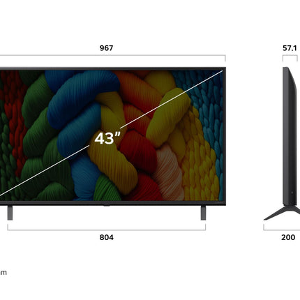 LG 43NANO80A6B teler 43-tolline (109 cm) 4K NanoCell tehisintellektiga teler (α7 Gen8 4K tehisintellektiga protsessor, webOS 25, 60 Hz) [mudeliaasta 2025]