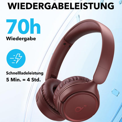 Soundcore H30i juhtmevabad kõrvaklapid, kokkupandav disain, puhas bass, 70 tundi taasesitust, Bluetooth 5.3, kerged ja mugavad, rakenduse juhtimine, mitmepunktiline ühendus
