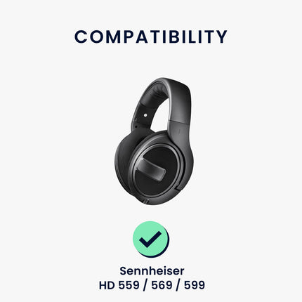 kwmobile 2X kõrvapadjad, mis ühilduvad Sennheiser HD 559/569 / 599 kõrvaklappidega - veluurkattega vahetuskõrvapadjad