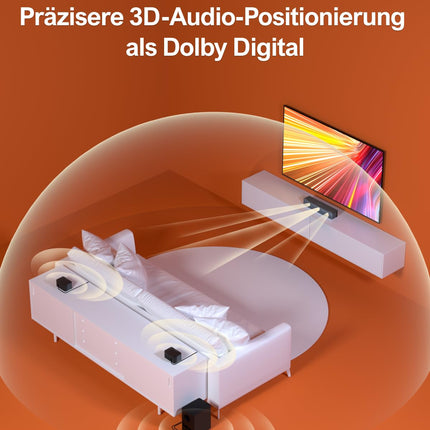 ULTIMEA 5.1 heliriba Dolby Atmosega, 3D ruumilise heli süsteem, heliriba teleritele subwooferiga, 2 tagumist kõlarit, Bluetooth 5.3 heliriba reguleeritava bassiga, Poseidon D60