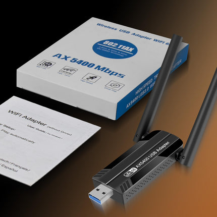 CINAMON USB WiFi mälupulk arvutile, AX5400 WiFi 6E WiFi adapter arvutile Windows 10/11 jaoks, kolmesageduslik 6GHz/5GHz/2.4GHz, MU-MIMO, WPA3 WiFi antenn arvutile madala latentsusega