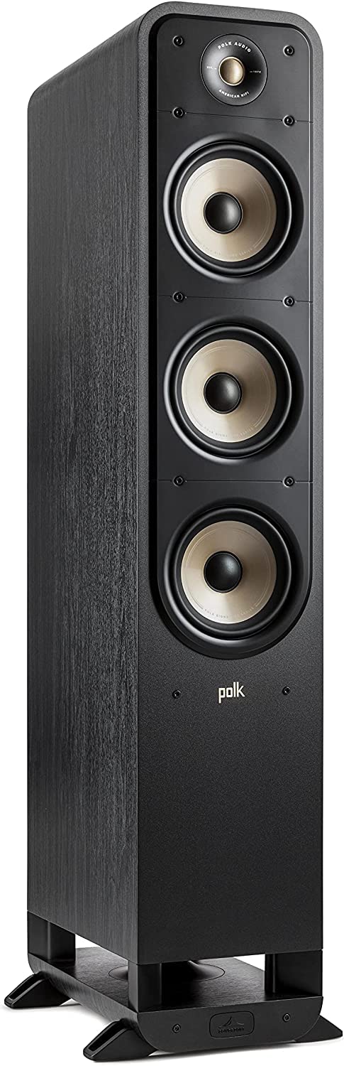 Polk Audio Signature Elite ES60 high-resolution HiFi floorstanding speaker for home theater, Hi-Res Certified, compatible with Dolby Atmos and DTS:X (piece), Black, SIGS60ELBK