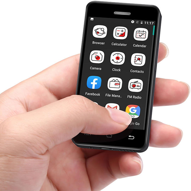 Hipipooo väike telefon, 3G minitelefon, toetab Nano SIM-kaarti, 2,5 tolli, 950 mAh, Android 8.1, lastetelefon, 2 GB + 16 GB (3G-must)