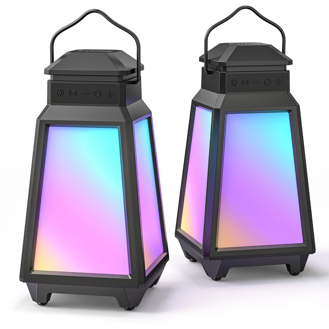 Inwa Wireless Bluetooth Speaker, RGB Night Light, Rhythm Light, Breathing Light, IP65, 8 Light Modes, 4 Brightness Levels, Sync Up to 100, Ideal for White Noise, Sleep, Gift, Echo Dot (2 Pack)