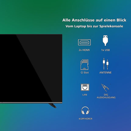 JVC 43-tolline nutiteler VIDAA LT-43VDF5455 - Full HD-teler, HDR-teler integreeritud kolmekordse tuuneriga, LED-teler must