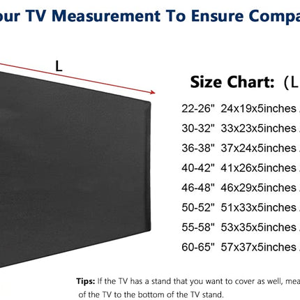 Coosoo Outdoor TV Cover, Waterproof, Universal Protector for LCD, LED, and Plasma TVs, Compatible with Standard Mounts, Built-in Remote Control Storage (50-52 inches)