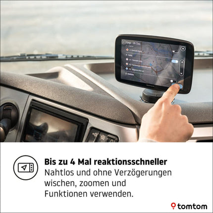 TomTom Truck Navigation Device GO Expert (7-inch HD screen, routes for large vehicles, traffic jam avoidance with TomTom Traffic, world maps, restriction warnings, fast updates via WiFi) Black