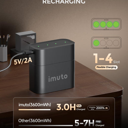 imuto rechargeable lithium AA battery 8 pieces with charger, 3600 mWh high capacity 3 amps 100% peak performance AA batteries, simulate alkaline with non-constant voltage AA Li-ion