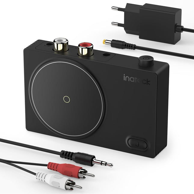 Inateck Bluetooth-vastuvõtja 5.1 audioadapter, 50 cm RCA - 3,5 mm AUX-kaabliga, stereosüsteemi/kõlari/3,5 mm peakomplekti jaoks, BR2001