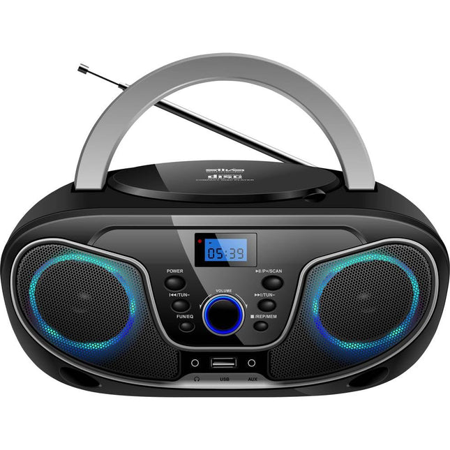 Silva-Schneider 1901850 MPC 19.4 FM-raadio CD-mängijaga, AUX, USB, must/hõbedane