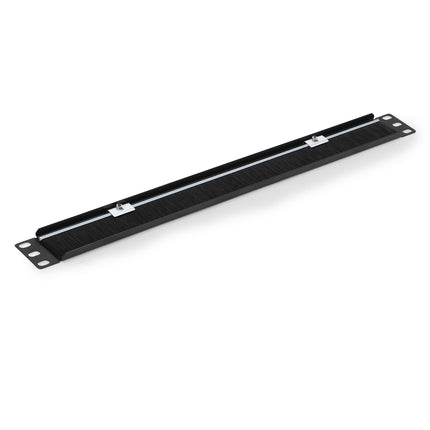 WAYTEX 37345 19-inch 1U Rack Mount Header with Cable Entry, Front Mount – Black