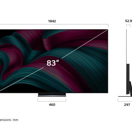 LG OLED83C5ELA TV 83-inch (210 cm) 4K OLED evo AI TV (α9 Gen8 4K AI Processor, webOS 25, 120Hz (VRR up to 144Hz)) [Model Year 2025]