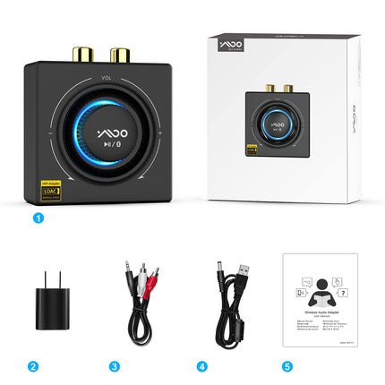 B06T3 LDAC Bluetooth-vastuvõtja stereosüsteemile, Aptx Bluetooth-adapter HiFi madala latentsusega (&lt;40ms) Chinch RCA ja 3,5 mm, muusika edastamine mobiiltelefonist/tahvelarvutist/sülearvutist/MacBookist