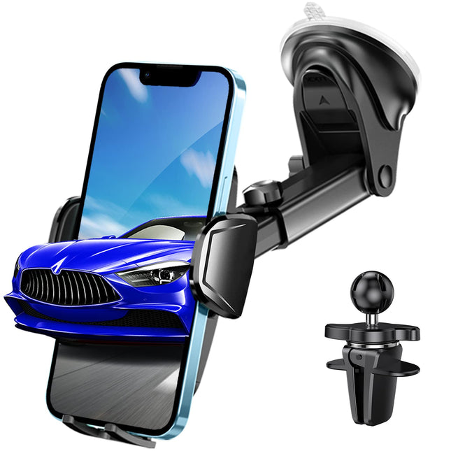 Josnown autotelefonihoidja, uuendatud versioon 3-ühes iminapa ja õhutusavaga telefonihoidja autosse, 360° pöörlev universaalne autotelefonihoidja iPhone'ile, Huaweile, Xiaomile, Samsungile