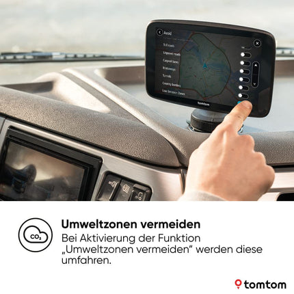 TomTom Truck Navi GO Expert Plus (7-inch display, route guidance and POIs for large vehicles, TomTom Traffic included, world maps, real-time restriction alerts) - New software
