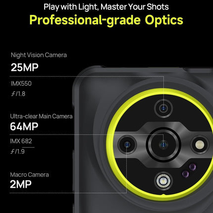 Ulefone Armor X31 PRO 5G Outdoor Smartphone Unlocked, 64MP+25MP Camera (Night Vision &amp; Flash), 5G 16GB+256GB, 6.56" HD+120Hz, IP68 Android 14 Rugged Phone, 3 Card Slots, GPS NFC Orange