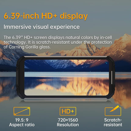 OUKITEL Outdoor Smartphone Without Contract WP16, 10600mAh Battery Mobile Phone, 20MP Night Vision Camera, IP68 Waterproof Shockproof Android 11, Helio P60 Octa Core 8GB 128GB, 6.4'' HD+, Dual SIM, GPS NFC Orange