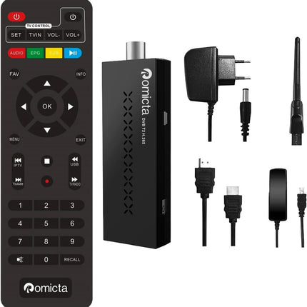 Romicta DVB-T2 vastuvõtja 2025 ja kaabelvastuvõtja DVB-C - H.265 HEVC FTA Full HD PVR, USB, HDMI, digitaalne maapealne TV tuuner, Full HD 1080p kõrglahutusega digitaalne vastuvõtja