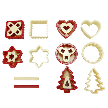 GSD kodumasinate Linzeri küpsisevormide komplekt, plast, beež/punane, 1 pakk