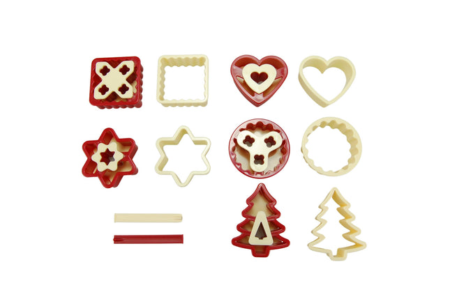GSD kodumasinate Linzeri küpsisevormide komplekt, plast, beež/punane, 1 pakk