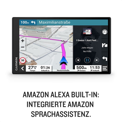 Garmin DriveSmart 76 MT-S Amazon Alexa – navigatsiooniseade sisseehitatud Alexaga, suur 7-tolline (17,8 cm) HD-ekraan, Euroopa 3D-kaardid keskkonnavöönditega, reaalajas liiklusteave Garmin Drive'i rakenduse kaudu.