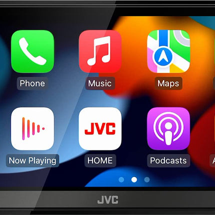JVC KW-M785DBW - 17,3 cm (6,8") digitaalne meedia AV-vastuvõtja juhtmevaba CarPlay ja Android Auto funktsiooniga (4x50W, DAB+/FM, BT, 3x eelväljundit 2,5 V, USB, iPod/iPhone'i juhtimine)