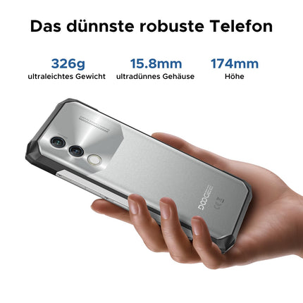 DOOGEE Blade10 Power Outdoor Handy Ohne Vertrag Android 14-10300mAh, 24GB+256GB/TF 2TB Outdoor Smartphone Wasserdicht, 50MP AI Kamera, 6.6 Zoll baustellenhandy, Drei Kartenfächer/ IP68/NFC/GPS/Face ID