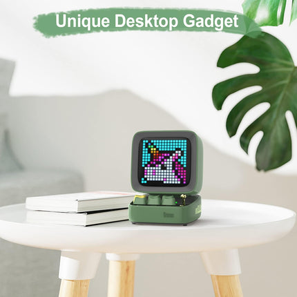 Divoom Ditoo Pixel Art LED kaasaskantav Bluetooth kõlar, 256 programmeeritavat LED-paneeli peovalgustusega, nutikas digitaalne lauakell, mängumuusikakarp, mis toetab TF-kaarti ja raadiot