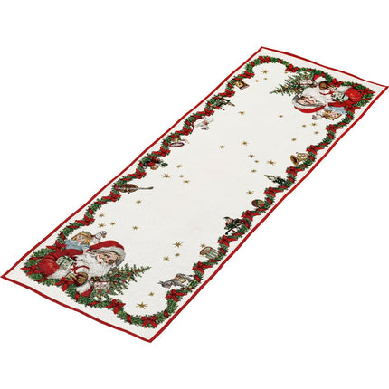 Villeroy &amp; Boch – Toy's Fantasy Table Runner "Santa" Large Colorful, Machine Washable, Christmas Decoration, Christmas Decoration Toys, Table Runner XL, Cotton, Polyester