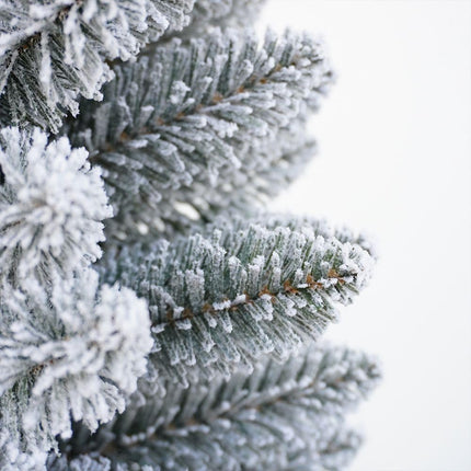 Christmas tree narrow, snow-covered pine, 180 cm, superfult, realistic, opening umbrella, 66 cm diameter (snow-covered)