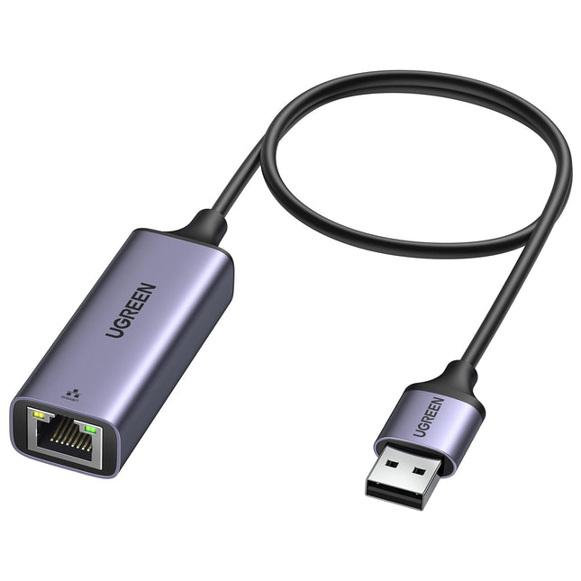 UGREEN LAN Adapter 3.0 1000 Mbps Etherneti adapter USB-RJ45 gigabiti võrguadapter USB-alumiiniumile, ühildub lüliti, Mi Boxi, sülearvutiga Windows 11/10/8.1/8, Mac OS, Linuxi all (hall, 50 cm)
