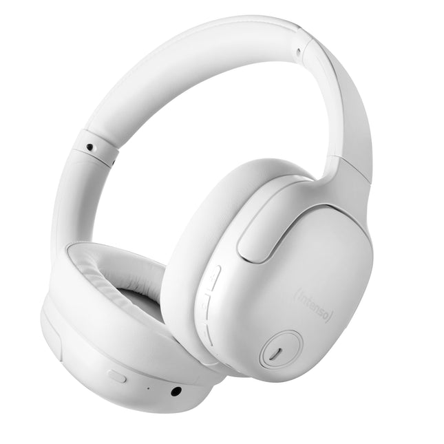 Intenso O400HA kõrvaklapid - hübriidne aktiivne mürasummutus, kuni 75 tundi aku tööiga ja Bluetooth 5.3, muusikarežiimi, läbipaistvusrežiimi ja kiire laadimisajaga, valged