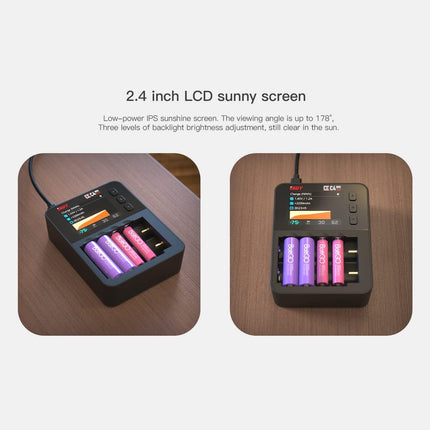 ISDT C4 EVO akulaadija AA/AAA NiMH NI-Cd Li-Ion, LiHv ja LiFePO4 18650 18700 26650 laetavate akude laadimiseks ja tühjendamiseks, kiirlaadimine + TYPE-C QC 3.0