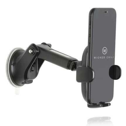 Wicked Chili 2-in-1 Car Phone Holder for iPhone 16, 15, 14, 13 (Pro, Max, Plus, Mini) Samsung Galaxy, A, Pixel, XIAOMI Redmi, Universal Suction Cup/Dashboard Car Mount, Rotatable