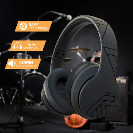 PowerLocus P6 Bluetooth kõrvaklapid, juhtmevabad kõrvaklapid superbassiga, 40-tunnine mänguaeg, mikrofon, häälassistent, passiivne mürasummutus iPhone'ile, Samsungile, iPadile, arvutile, sülearvutile, telerile - mustad