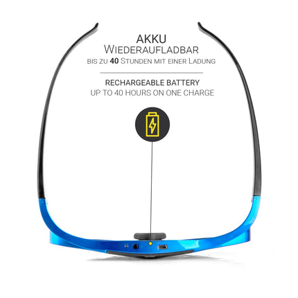Hi-SHOCK DLP Pro Blue Heaven | DLP Link 3D-prillid Aceri, BenQ, Largo, Optoma, Viewsonici ja LG 3D DLP-projektoritele [Katikprillid | 96–144 Hz | Laetav | 32 g | DLP Link | Sinine]