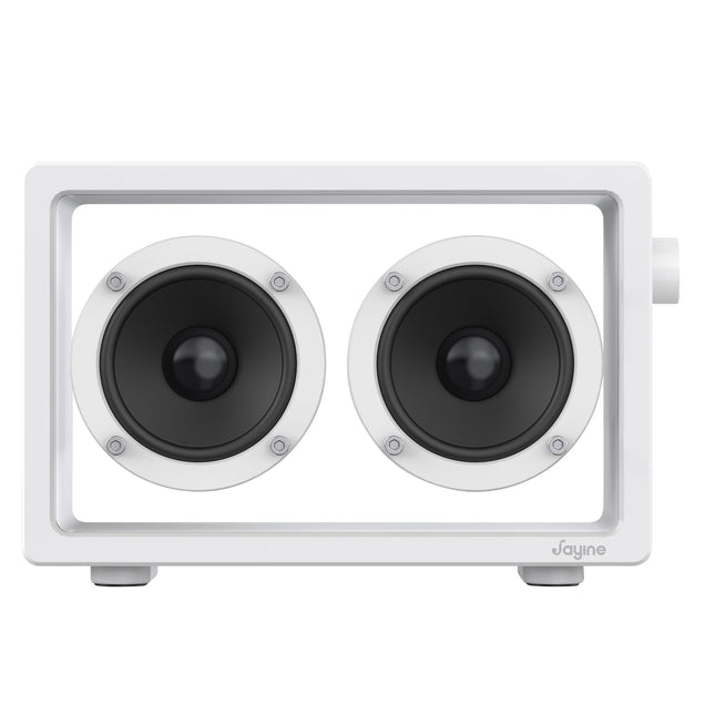 JAYINE Portable Bluetooth Speaker, 16W Minimalist Speakers, Bluetooth Wireless Loud Speakers, HD Powerful Sound and Wide Compatibility, V5.3 for Indoor and Outdoor, White