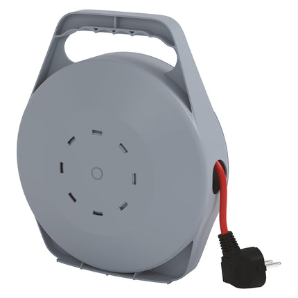 EMOS - Mini kaablirull 10m - 4 Schuko pistikupesa - 230 V, 10 A, 2300 W - kvaliteetne PVC isolatsioon - H05VV-F3G 1.0 mm² - termolülitiga - IP20 sisekasutuseks