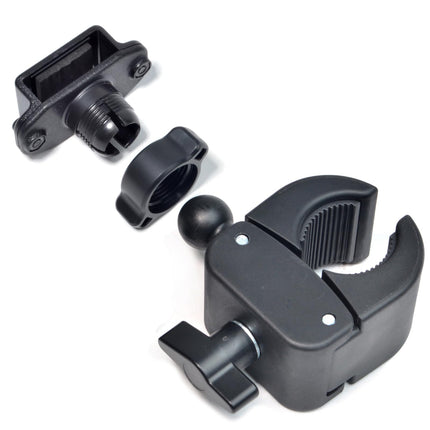 HYS jalgratta/mootorratta/auto/veoauto raadio nupukinnitusega walkie-talkie hoidik, mis ühildub Baofeng UV5R Kenwood Midland Motorola Tlkr kahesuunalise raadioga