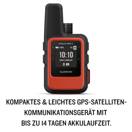 Garmin inReach Mini 2 – GPS satellite communication device with 24/7 emergency call function, worldwide messaging without cellular reception (subscription required) &amp; arrow navigation, up to 14 days battery life