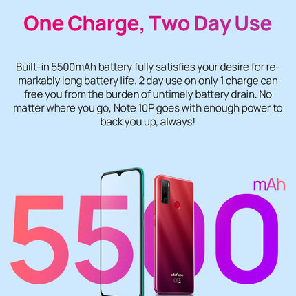 Ulefone Note 10(P) Smartphone without a contract, 3GB RAM 128GB ROM, 13MP triple rear camera, dual-SIM 4G mobile phone, 6.5'' HD+, 3 card slots, Android 11, 5500mAh battery, fingerprint reader, black