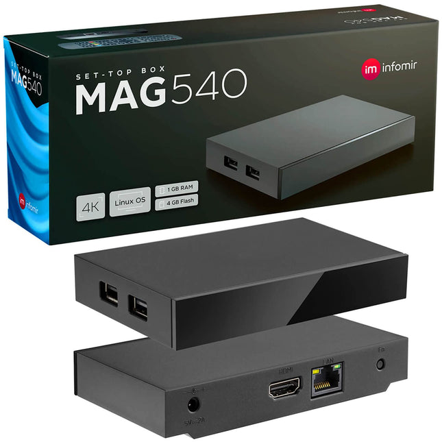 MAG 540 originaal Infomir &amp; hb-digital digiboks 4K meediapleier vastuvõtja interneti-TV UHD 60FPS 2160p@60 FPS HDMI 2.1 toetab 4K ja HEVC USB3.0 ARM Cortex-A35 + HDMI kaabel