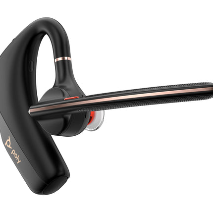 Poly Voyager Legend 50-M UC Bluetooth peakomplekt – NoiseBlockAI, WindSmart, nutikas andur, 10-tunnine aku tööiga, mürasummutus, laadimisümbris, must