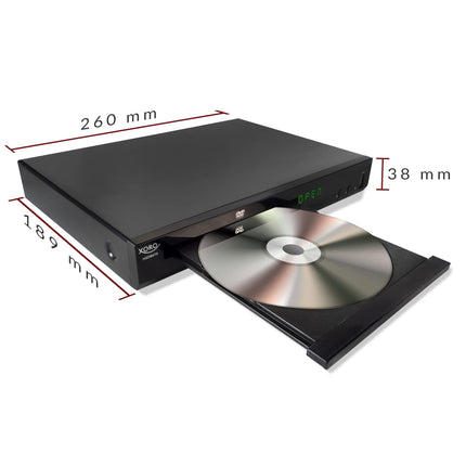 XORO HSD 8470 - mitme ROM-iga MPEG-4 DVD-mängija USB 2.0 meediapleieri ja HDMI-liidesega, suurendus kuni 1080p, kaugjuhtimispult, digitaalne heliväljund