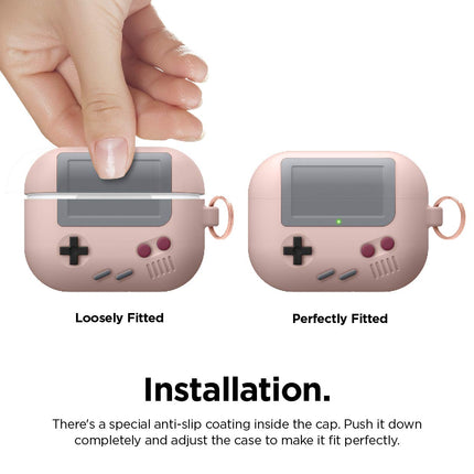 elago AW5 Protective Case Compatible with Apple AirPods Pro, Classic Portable Gaming Console Design with Keychain, [Patented USA] - Sand Pink