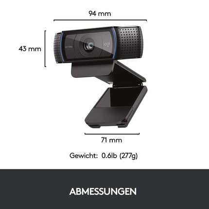 Jabra Speak 510 Speaker — Portable Bluetooth Speaker &amp; Logitech C920 HD PRO Webcam, Full HD 1080p, 78° Field of View, Autofocus, Clear Stereo Sound, Exposure Correction - Black